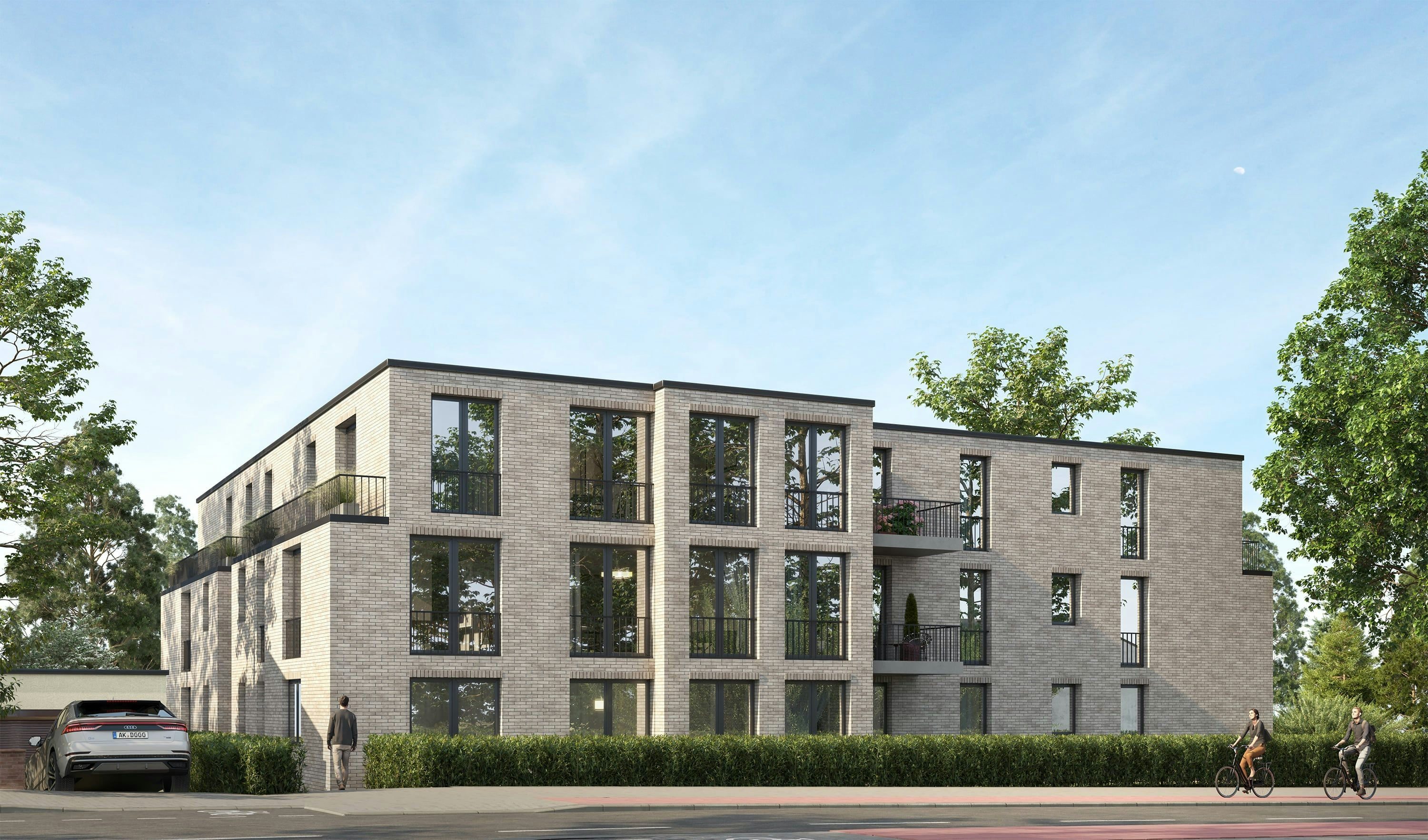 3D Exterior Visualization of new building of multi family house in Hamburg Schnelsen, Germany