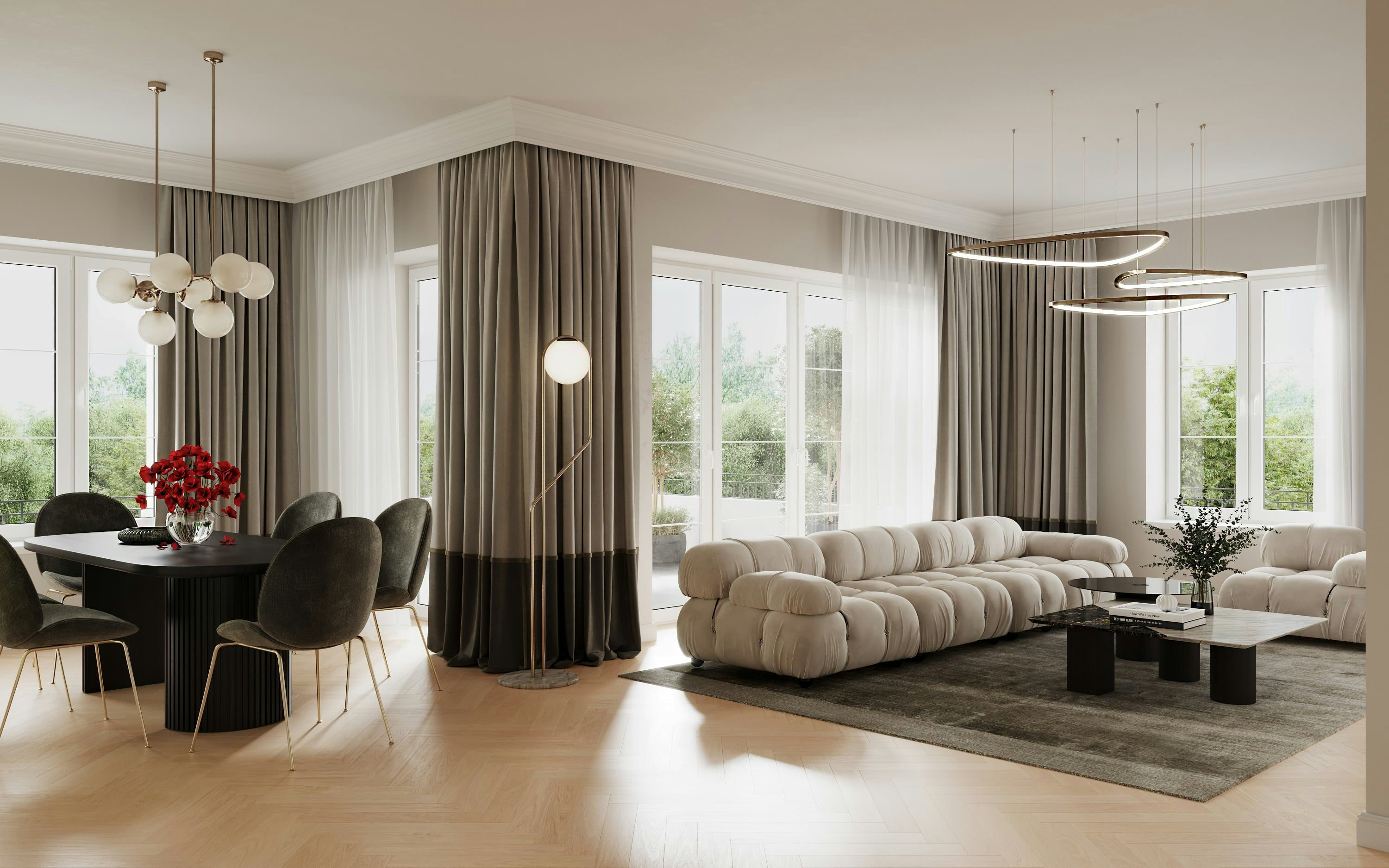 3D Architectural Visualization Livingroom Potsdam Germany