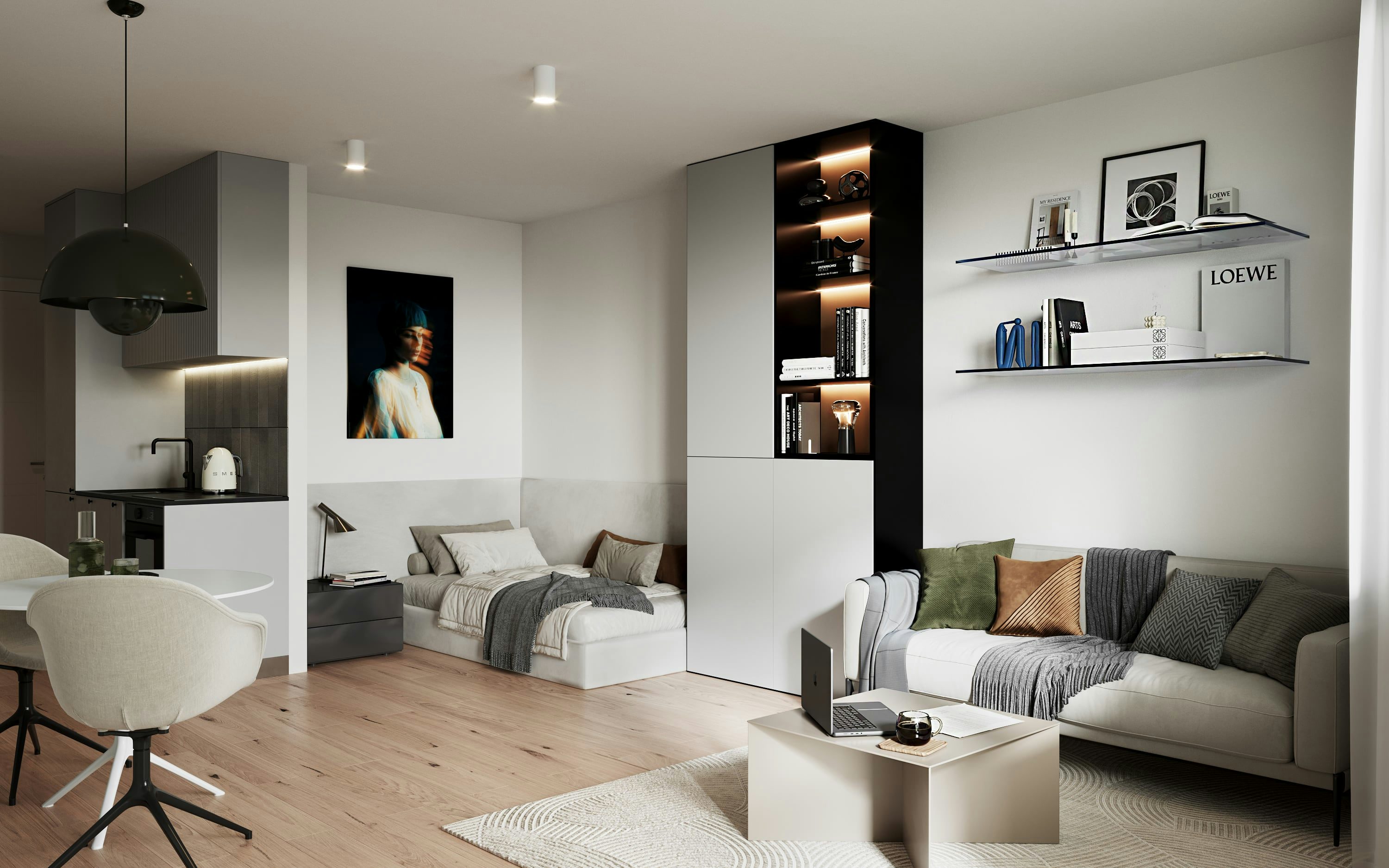 3D Innenvisualisierung des Wohnraums für Studenten in Stuttgart, Deutschland