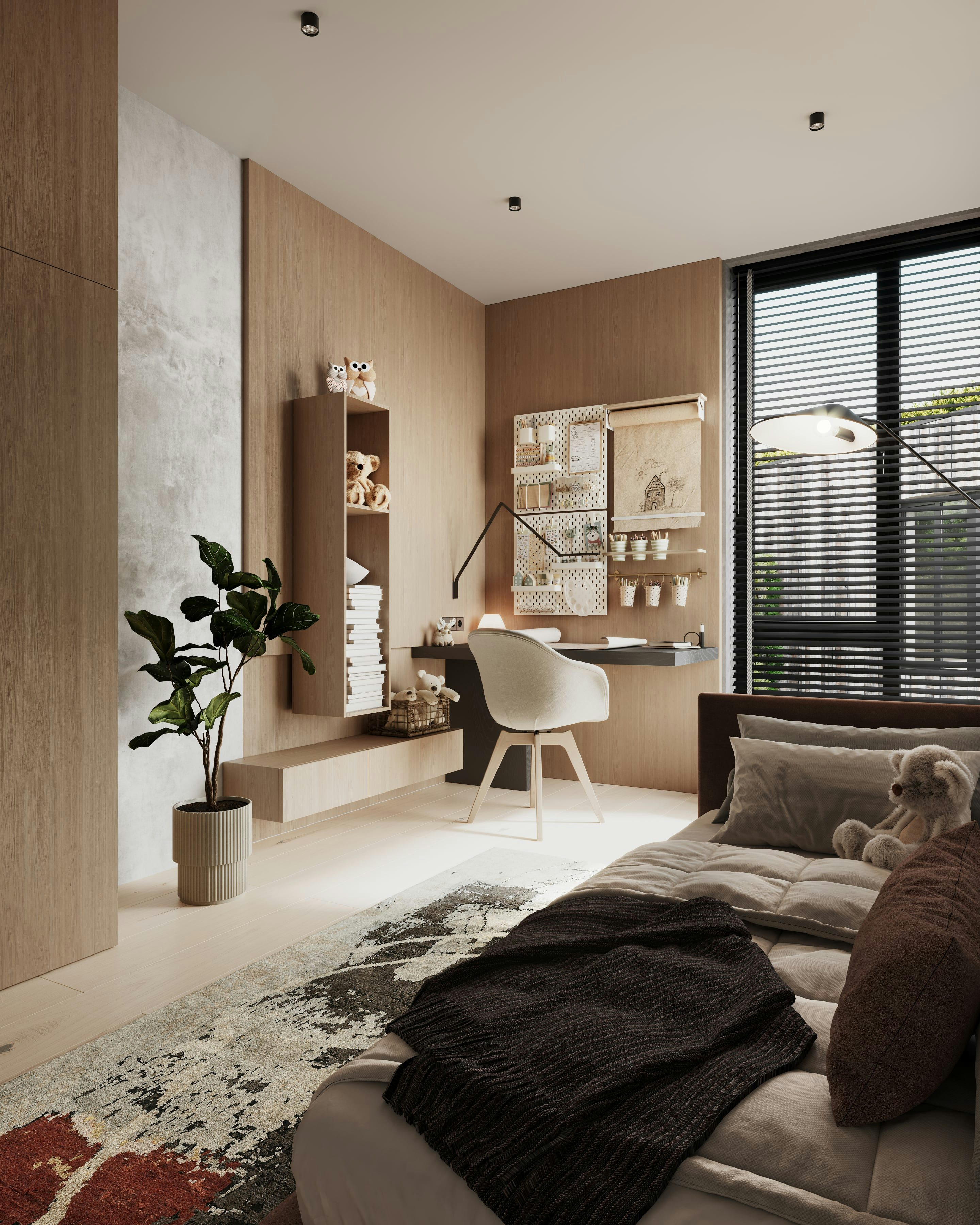 3D Architectural Visualization of kidsroom in private house Berlin, Germnay